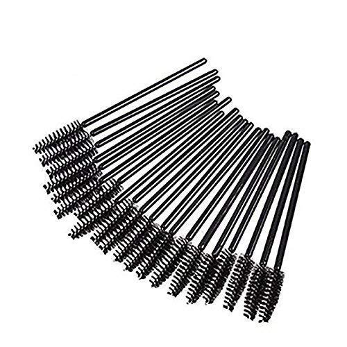 AYCLIF 100PCS Eyelash Applicator Brush,Disposable Eyelash Mascara Brushes Wands Applicator Eyebrow Brush, Eyelash Extension Supplies (Black)