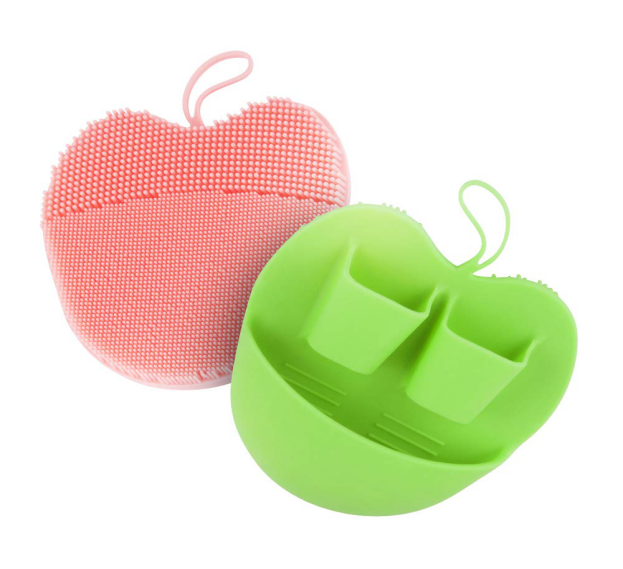 AYCLIF Silicone Facial Scrubber Face Brush Pads for Cleansing, Exfoliating, Makeup Removal Brush, Anti-Aging Face Massage, Handheld (Pink + Green)