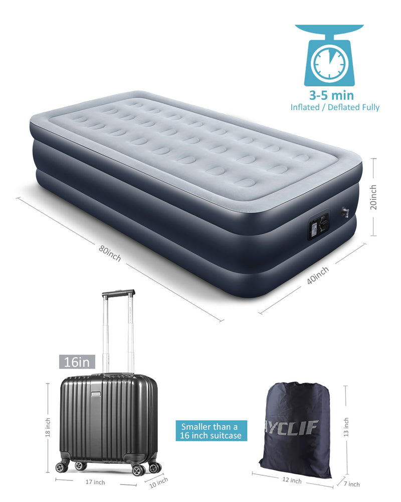 AYCLIF Queen Size Air Mattress Upgraded  Blow Up Raised Airbed